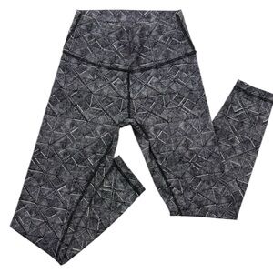 Lululemon Black/Gray Geometric Highrise Athletic Full Length Leggings Size 6